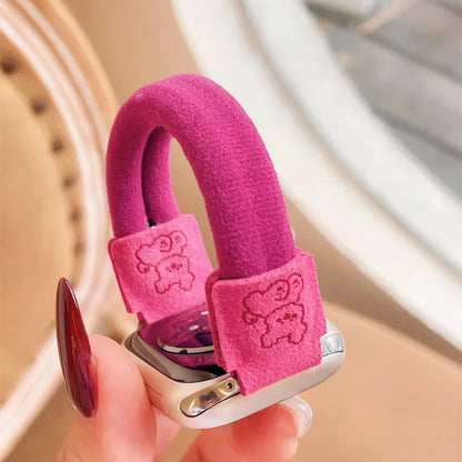 Cute Dog Elastic Apple Watch Band for Women – 38–49mm