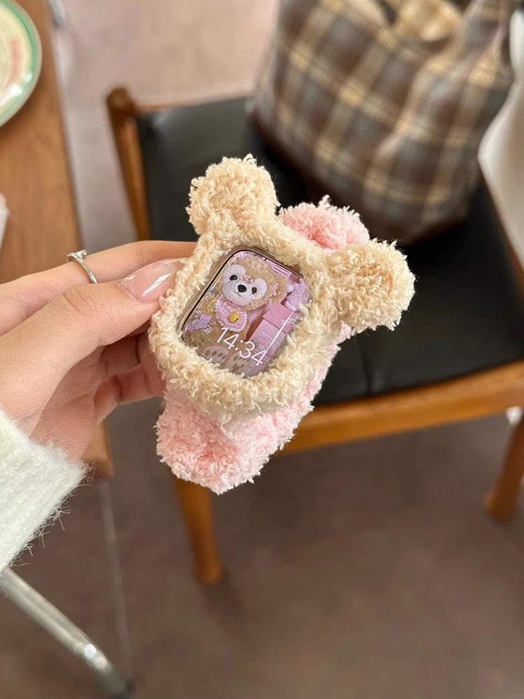 Korea Cute Plush Apple Watch Band + Case for Women