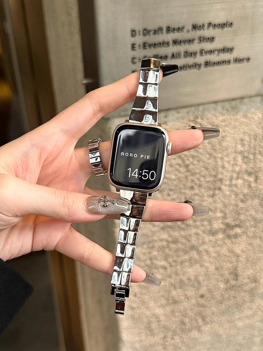 Diana Slim Metal Apple Watch Band for Women – Glossy Bracelet Strap