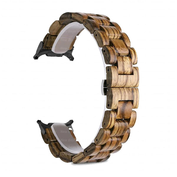 Natural wooden band for Samsung Galaxy Watch 9, Watch 8 and Ultra with polished grain finish