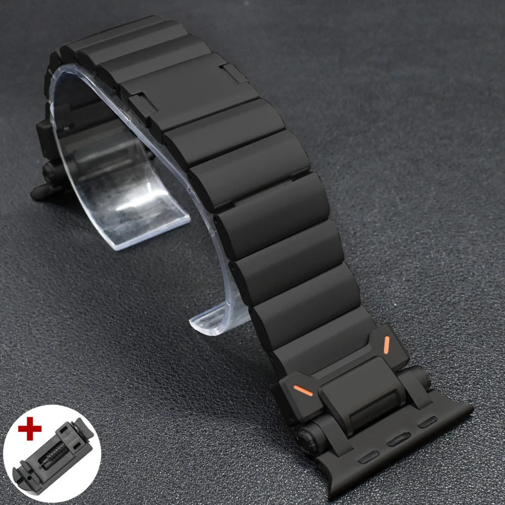 Magnetic Titanium Band for Apple Watch Ultra 3 & Series 9–5 sleek black strap design with durable construction.