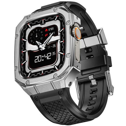 Luxury Metal Case & Silicone Band for Apple Watch Ultra & Series