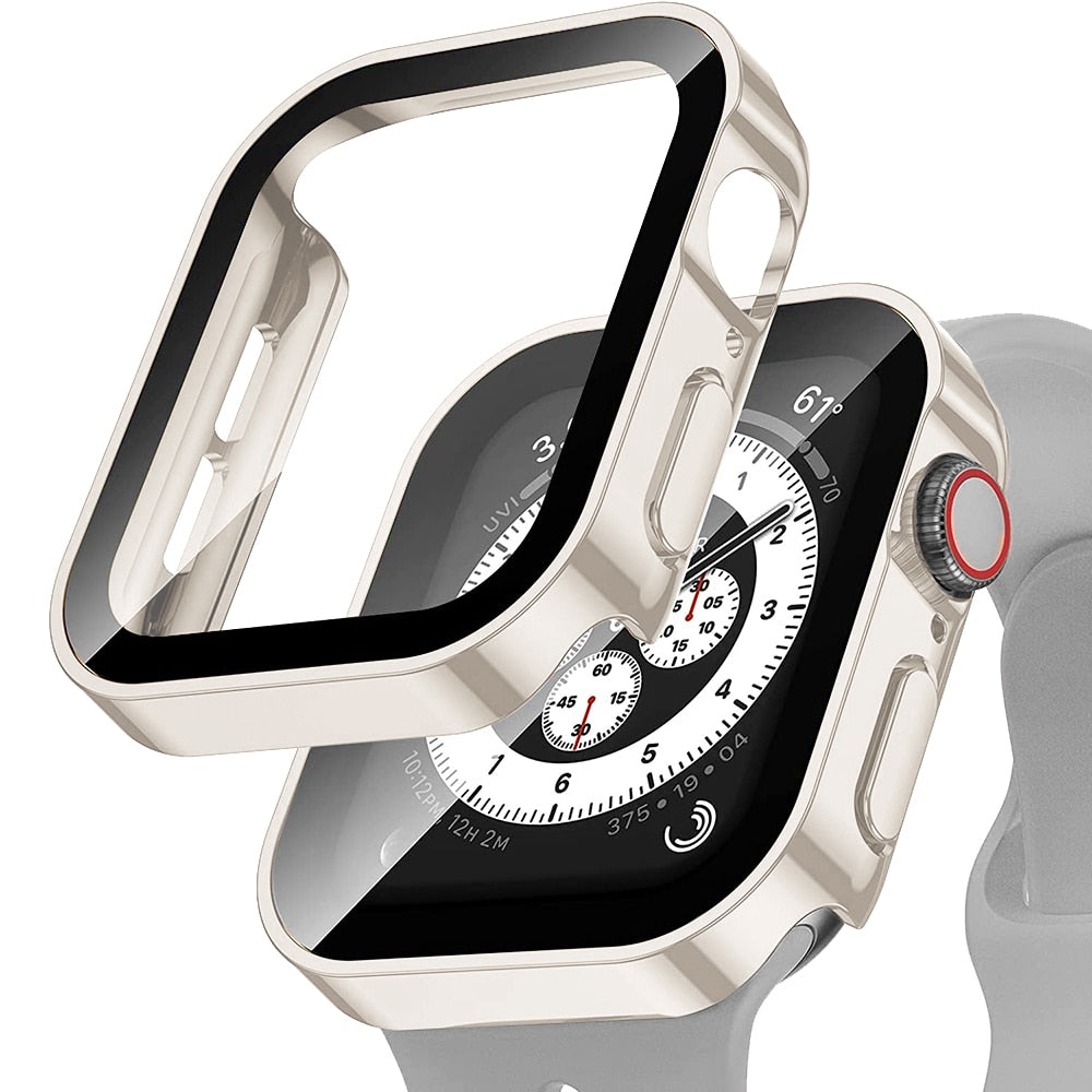 Estuche súper elegante con vidrio para Apple Watch 