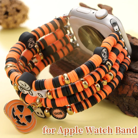 Halloween Beaded Apple Watch Band – Soft Clay Bracelet Strap