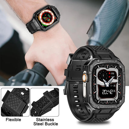 Luxury Metal Case & Silicone Band for Apple Watch Ultra & Series