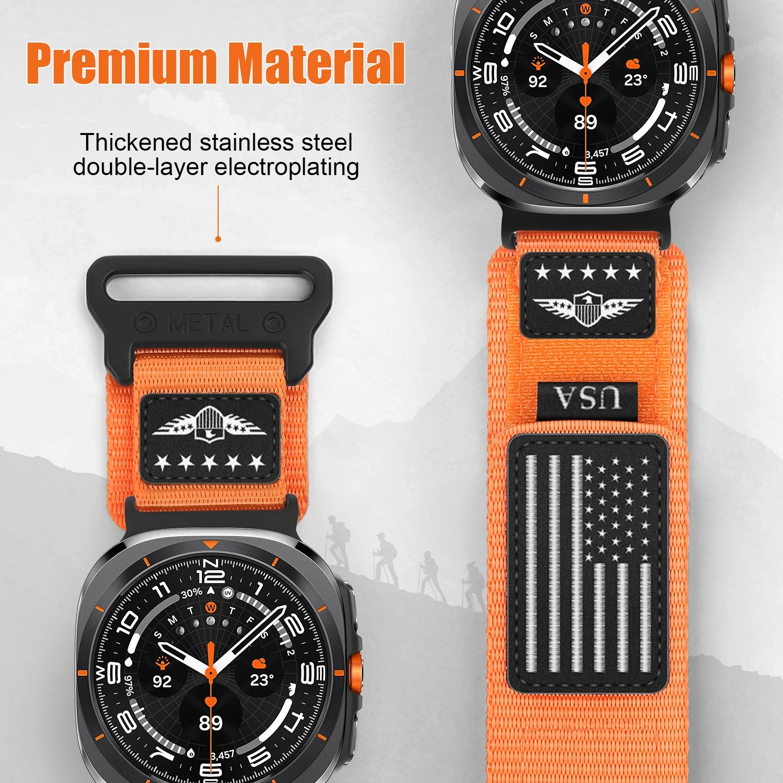 Rugged Nylon Military Loop Bands for Galaxy Watch Ultra