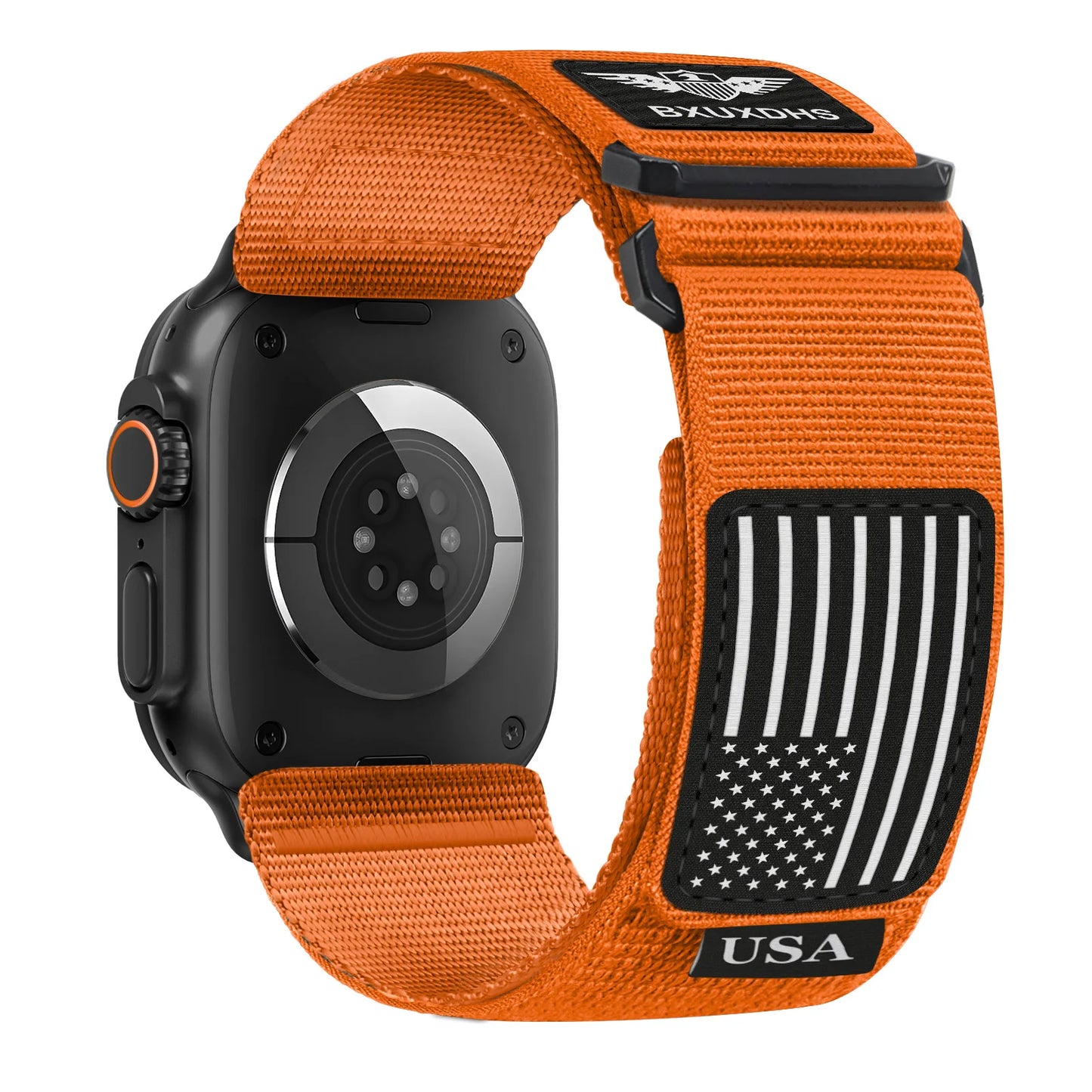 James Rugged Nylon Apple Watch Ultra Band 49mm USA Flag Strap