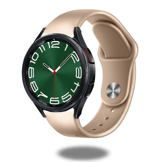 Silicone Active Band on smartwatch, featuring a stylish design, comfortable fit, and green dial for gym or office wear.