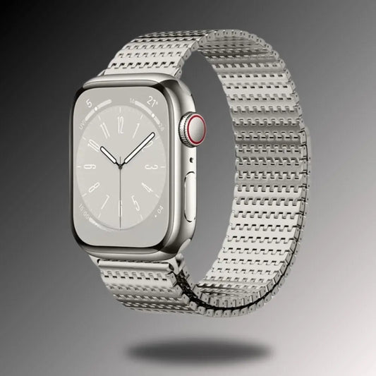 Titanium Alloy Bracelets (Buy Any 4 at $199) on Apple Watch showcasing strength and elegance.