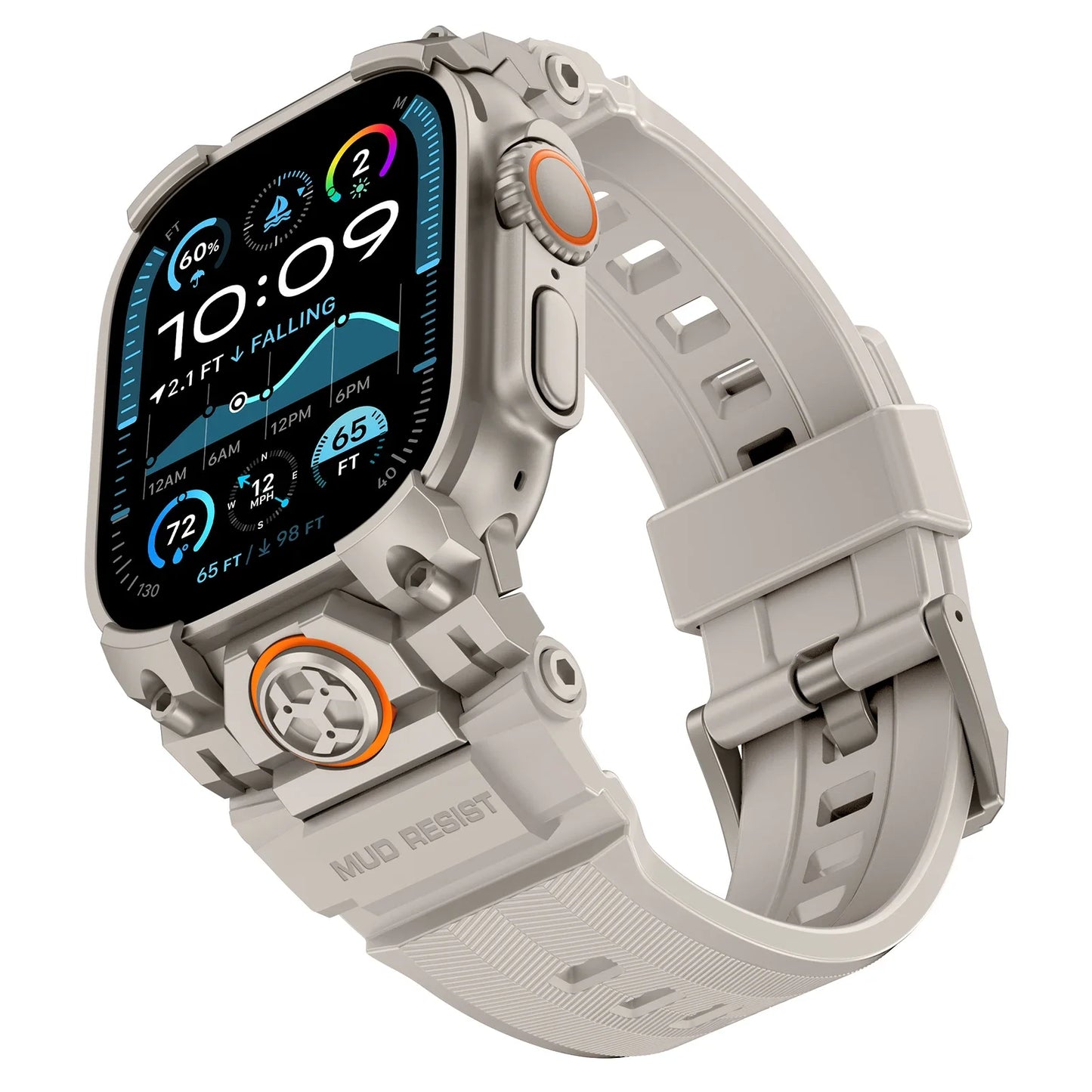Apple Watch Ultra 3 Rubber Band for Men – Titanium Sport Strap featuring rugged design and comfort.