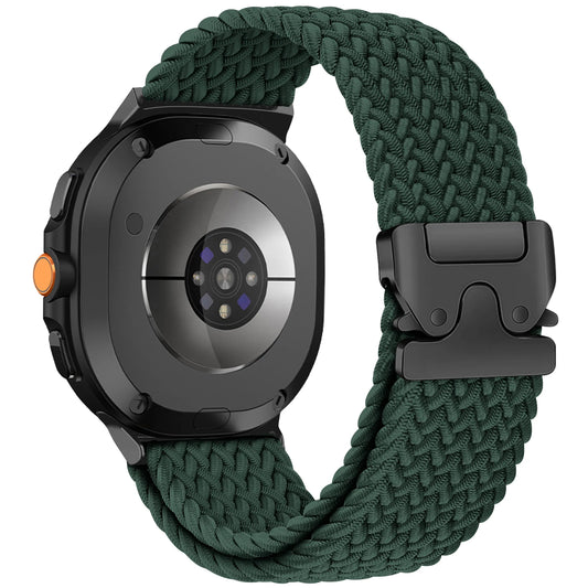Braided Nylon Strap for Galaxy Watch 8 & 8 Classic 46mm in green, showcasing durable and breathable design.