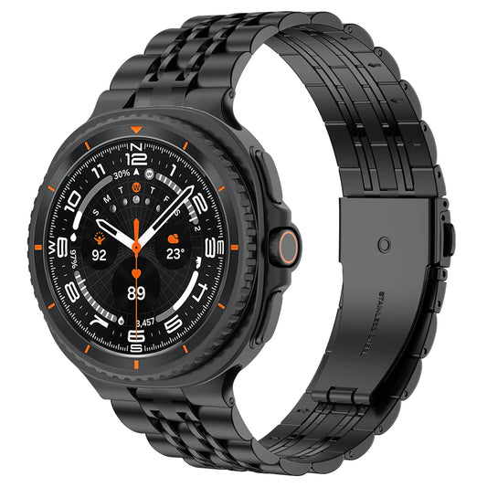 Denis, The Stainless Steel Metal Band for Galaxy Watch 9 and Galaxy Watch 9 and Watch 8 & 8 Classic 46mm, black color, elegant design for smartwatch.