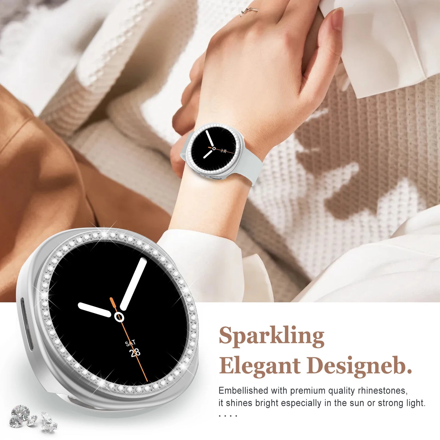 Diamond Case for Samsung Galaxy Watch 8 – Luxury Protective Cover