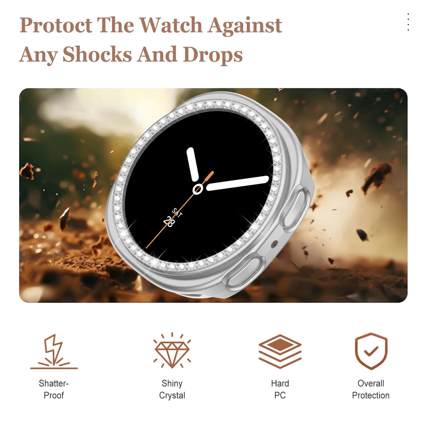 Diamond Case for Samsung Galaxy Watch 8 – Luxury Protective Cover