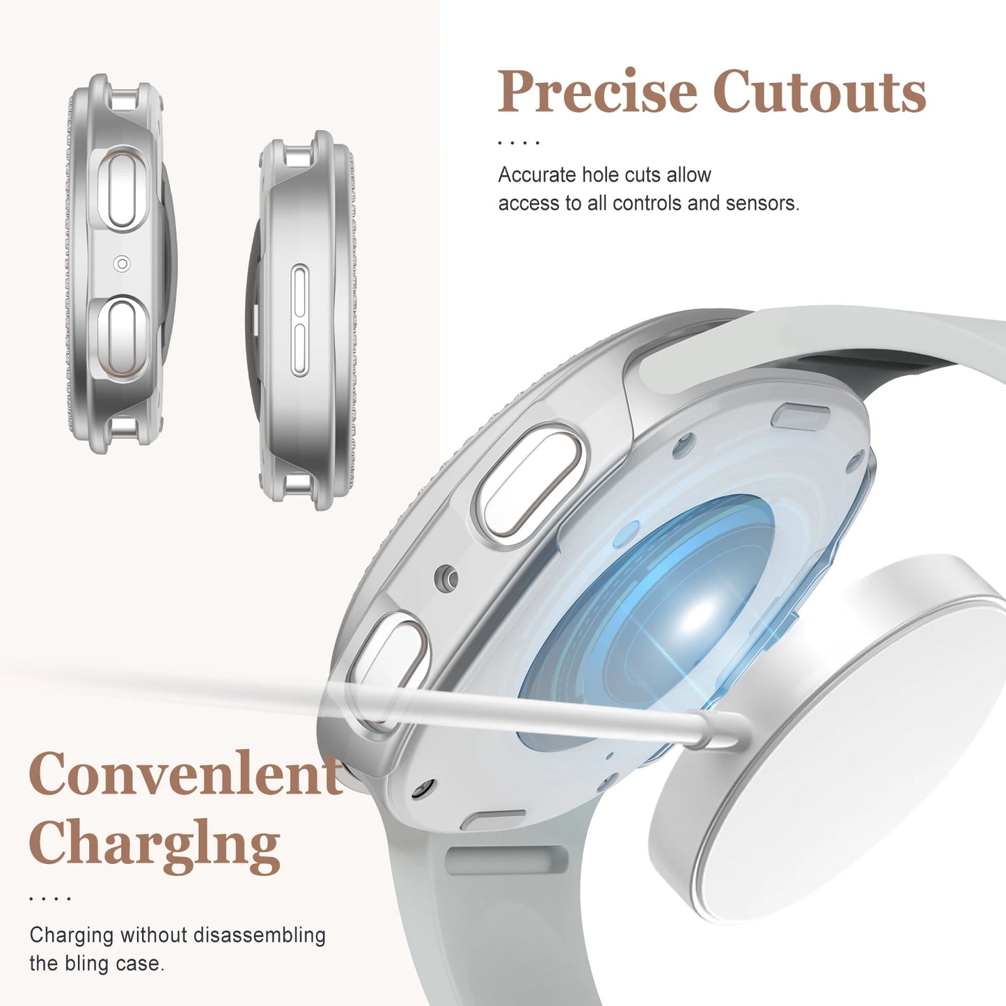 Diamond Case for Samsung Galaxy Watch 8 – Luxury Protective Cover