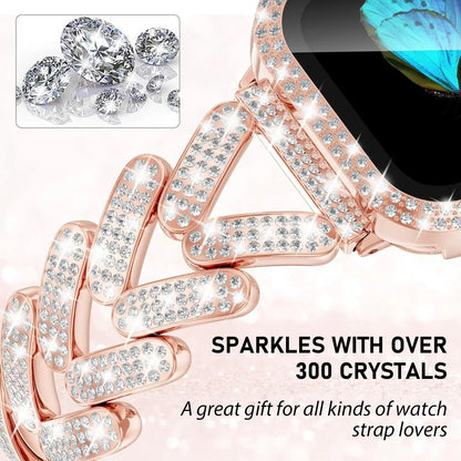 Dizza Jewelry Bracelet for Apple Watch with over 300 sparkling crystals, perfect gift for watch strap lovers.