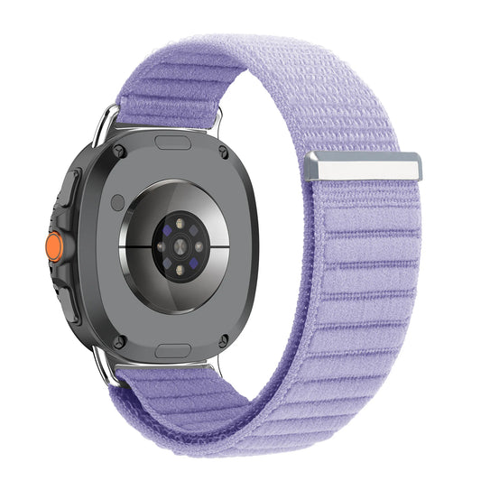 Nylon Fabric Sport Band for Galaxy Watch 8 & Classic 46mm in purple color, designed for comfort and style.