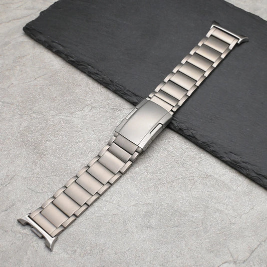 No-Gap Titanium Band for Galaxy Watch 8 & 8 Classic (46/44/40mm) luxury strap on a slate background