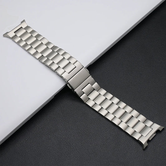 Luxury Stainless Steel Link Band for Galaxy Watch 8 & 8 Classic on a white background.