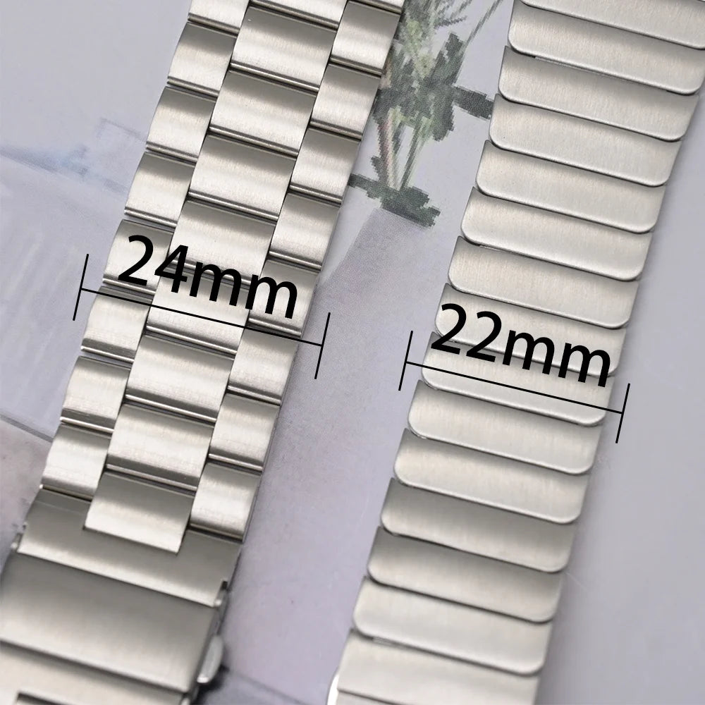 Luxury Stainless Steel Link Band for Galaxy Watch 8 & 8 Classic