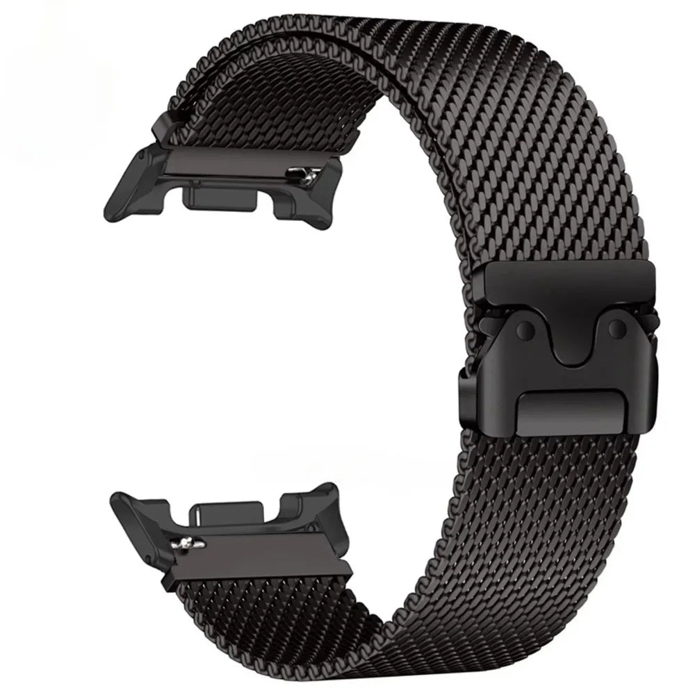 Magnetic Milanese Loop for Samsung Galaxy Watch 8/Ultra 47mm in sleek black stainless steel mesh.