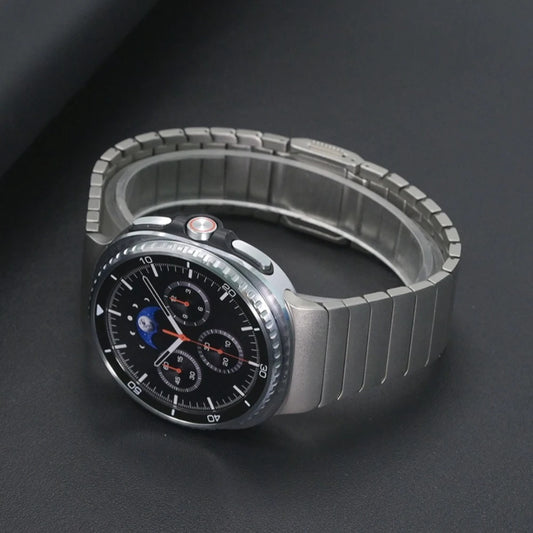 Magnetic Titanium Band for Samsung Galaxy Watch 8/Ultra 47mm displayed on a sleek smartwatch.