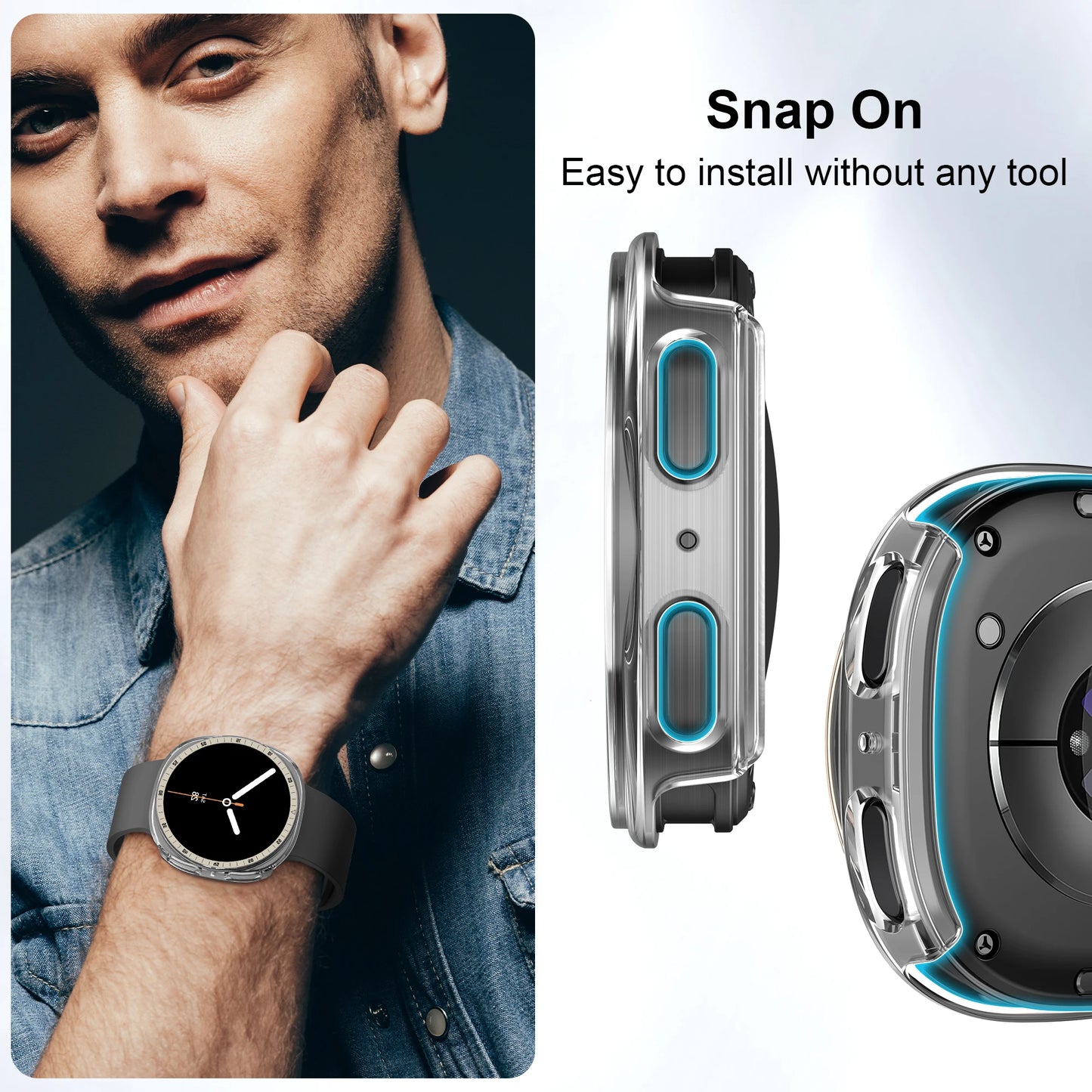 Metal Scale PC Case for Samsung Galaxy Watch 8 – 40mm & 44mm