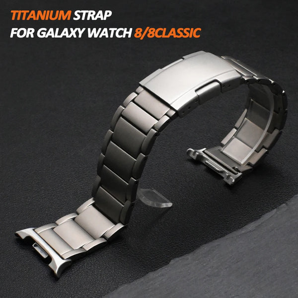 No-gap titanium band for Samsung Galaxy Watch 9 and Watch 8 in 40mm, 44mm and 46mm brushed finish