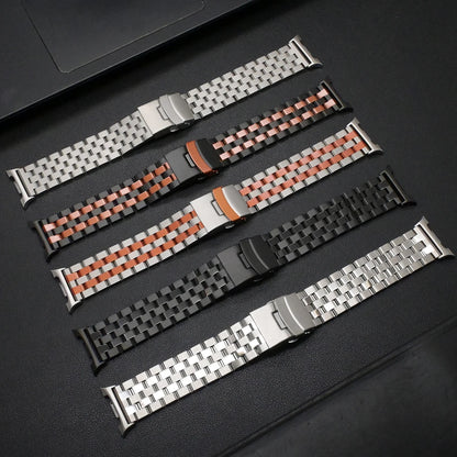 No Gaps Stainless Steel Bracelet for Samsung Galaxy Watch 8/Classic 46mm in various styles and colors.