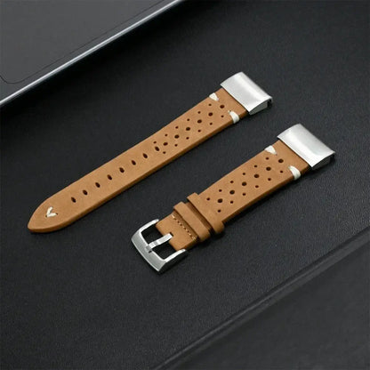Leather Band for Garmin Fenix 7X/6X/5X, Enduro & MARQ (22/26mm) in brown leather with stainless steel buckle