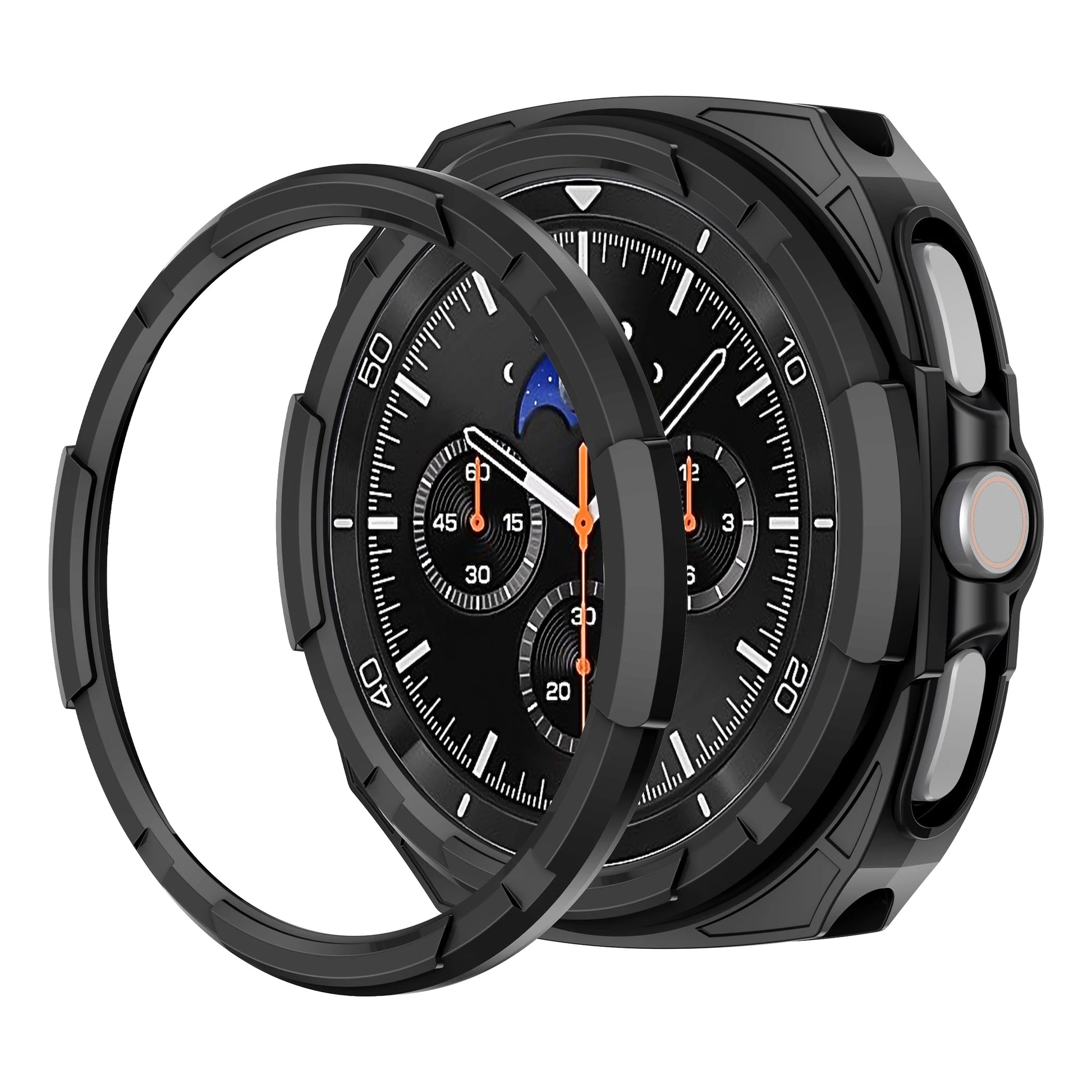 PC Case & Protective Ring for Samsung Galaxy Watch 8 Classic 46mm showcasing sleek design and full edge protection.