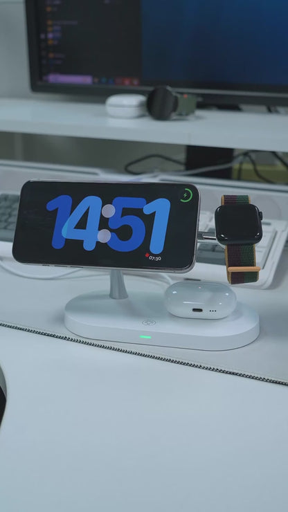 3 in 1 Wireless Charger Stand for iPhone & Apple Watch