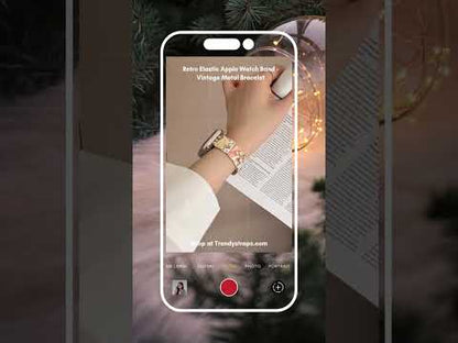 Retro Elastic Apple Watch Band – Vintage Metal Bracelet