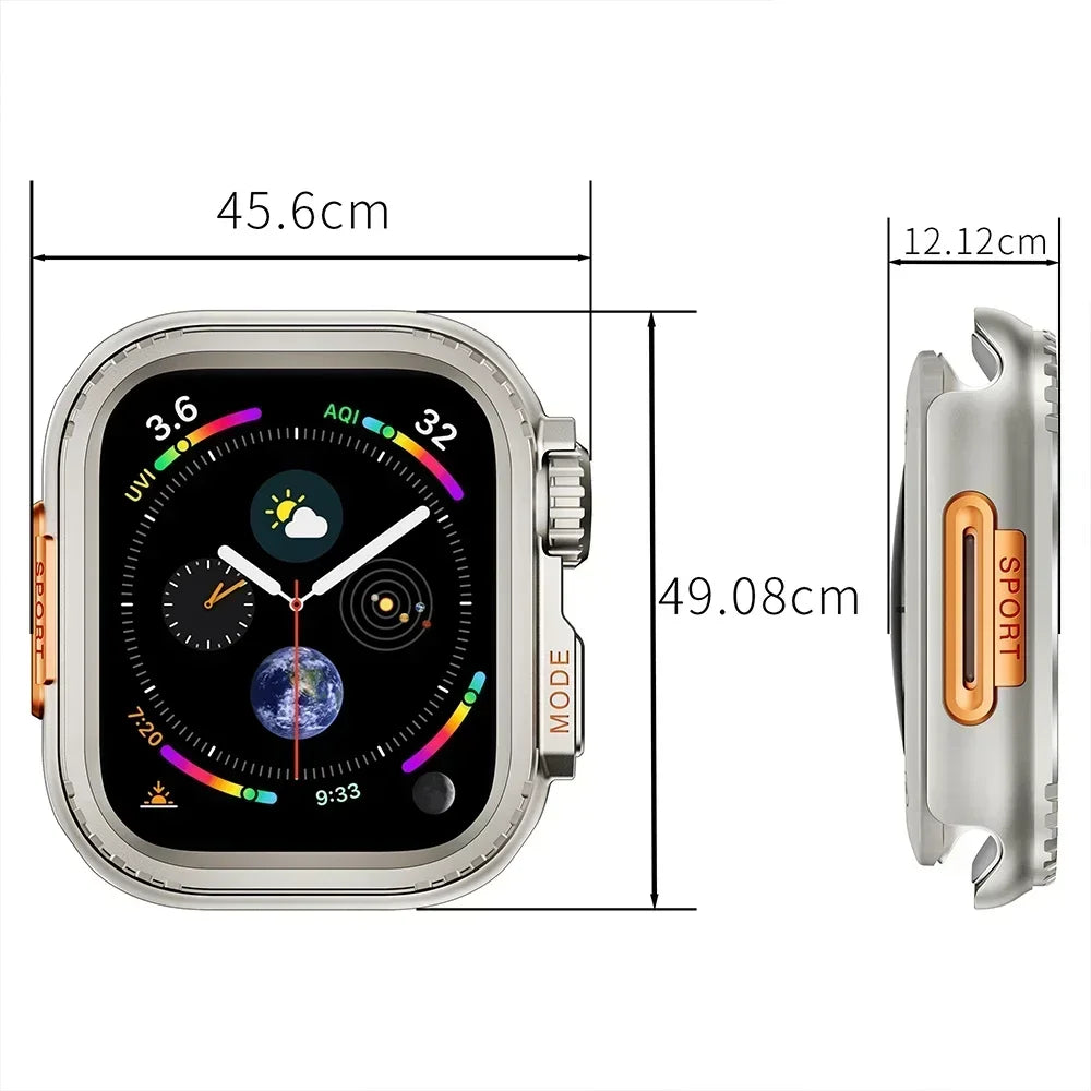 Rugged Aluminum Alloy Case for Apple Watch Ultra 3/Series 11/9/8/7 – 49mm to 44mm