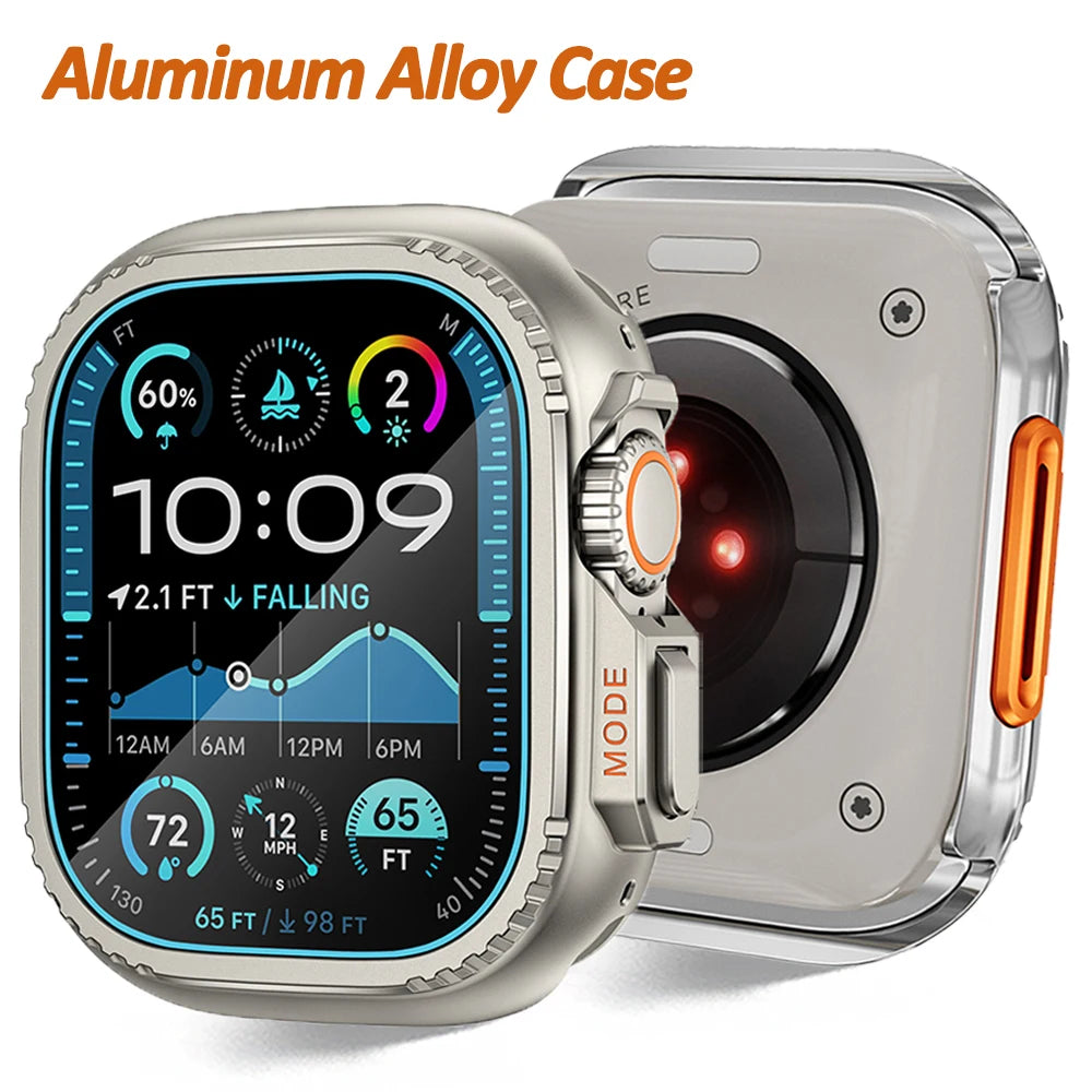 Rugged Aluminum Alloy Case for Apple Watch Ultra 3/Series 11/9/8/7 – 49mm to 44mm