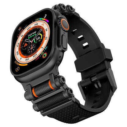 Rugged Rocky Band for Apple Watch with Explorer TPU strap, suitable for men and women, designed for various Apple Watch models.