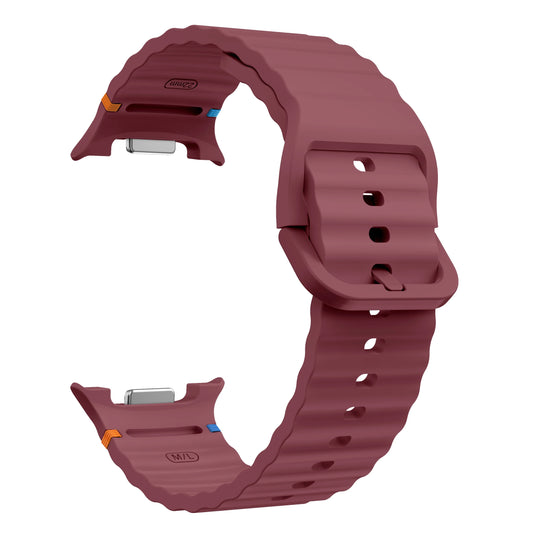 Silicone Sport Band for Samsung Galaxy Watch 8 & 8 Classic in burgundy color, designed for comfort and performance during workouts.