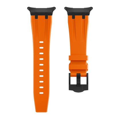 Sports Silicone Band for Samsung Galaxy Watch Ultra 47mm in vibrant orange color, showcasing a flexible and durable design.