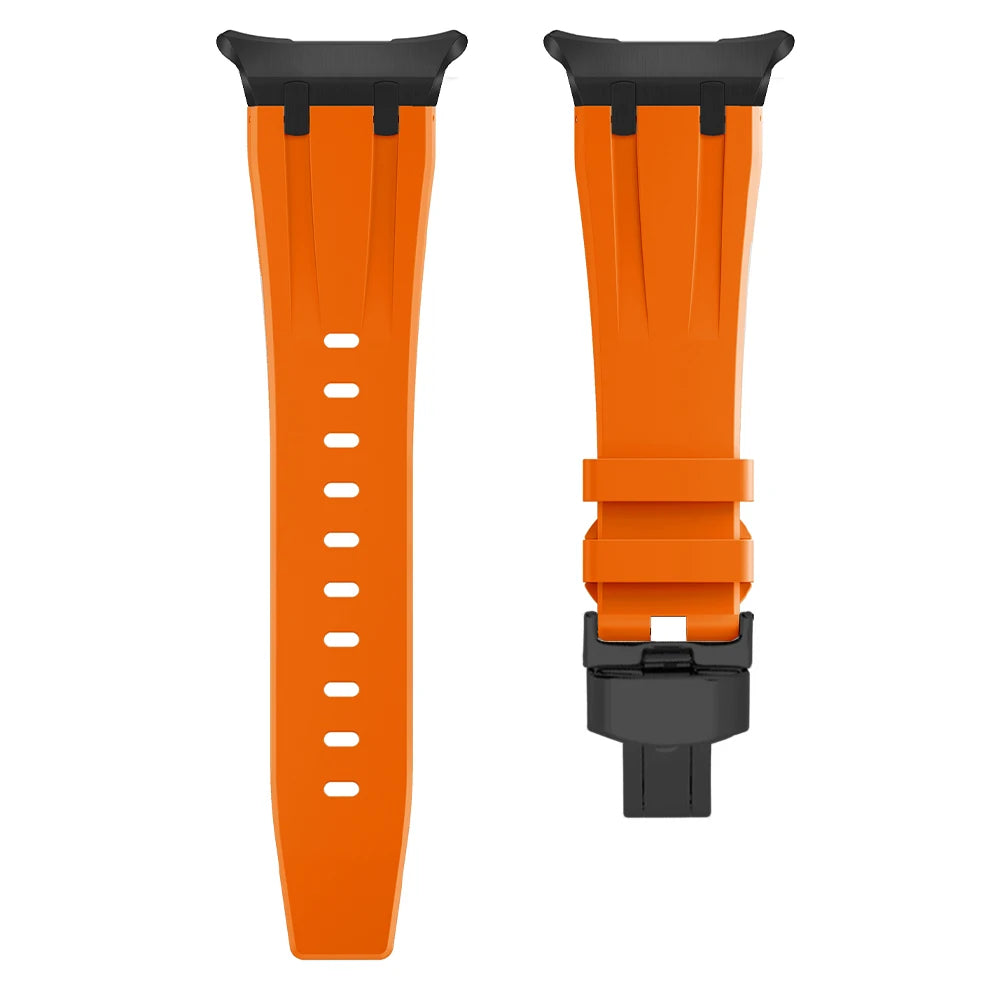 Sports Silicone Band for Samsung Galaxy Watch Ultra 47mm in bright orange color, designed for durability and comfort.