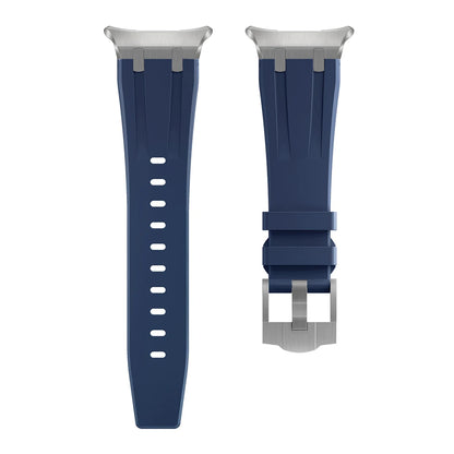 Sports Silicone Band for Samsung Galaxy Watch Ultra 47mm in navy blue with stainless-steel connectors.