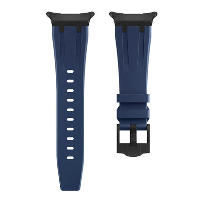 Sports Silicone Band for Samsung Galaxy Watch Ultra 47mm in navy blue, showcasing adjustable length and secure buckle.