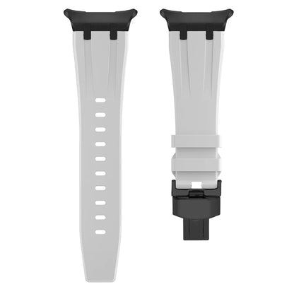 Sports Silicone Band for Samsung Galaxy Watch Ultra 47mm in white and black, designed for comfort and durability.