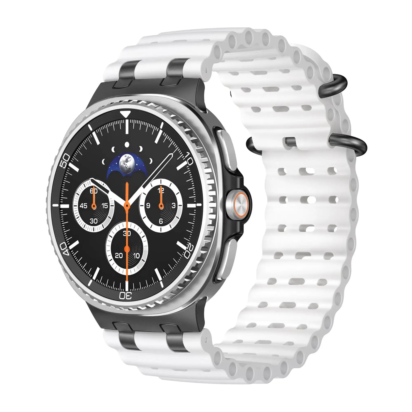 Sports Silicone Galaxy Watch 8 Bands | Ocean Soft Loop Strap 40/44/46mm on a smartwatch, showcasing its durability and style.