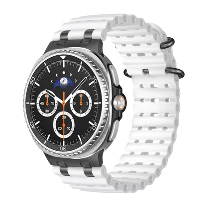 Sports Silicone Galaxy Watch 8 Bands | Ocean Soft Loop Strap 40/44/46mm on a smartwatch, showcasing its durability and style.