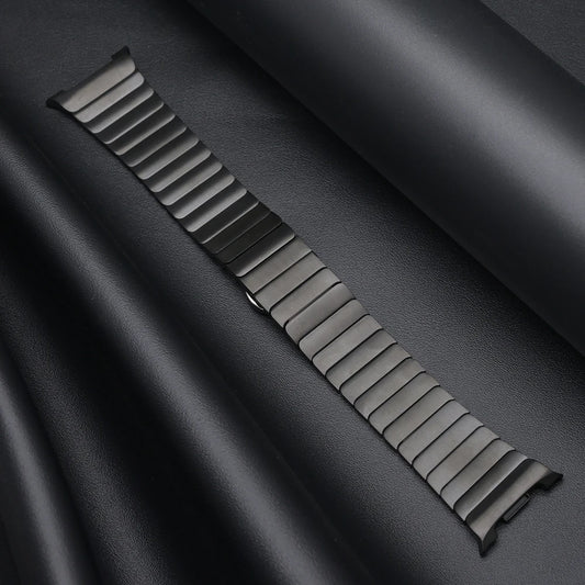 Titanium Galaxy Watch 8 Bands 40mm 44mm 46mm Ultra 47mm black titanium band on a dark background.