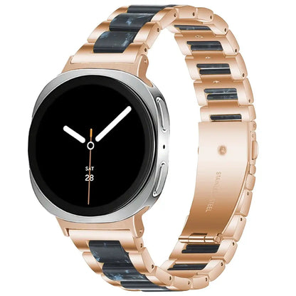 Women Resin Stainless Steel Band for Samsung Galaxy Watch 8/Ultra with chic design and elegant finish.