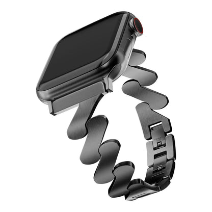 ZigZag Metal Bracelet for Apple Watch showcasing elegant zigzag design, ideal for casual and formal styles.