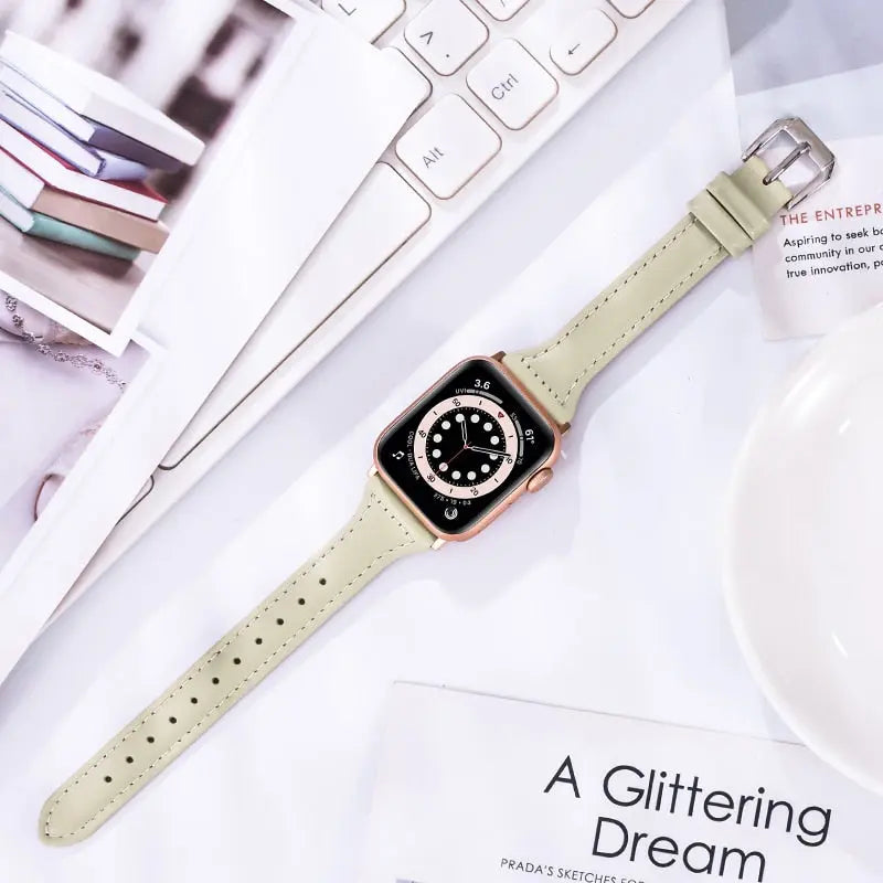 Slim Leather Band for Apple Watch trendystraps.com