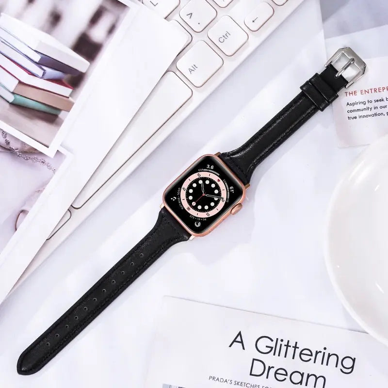 Slim Leather Band for Apple Watch trendystraps.com