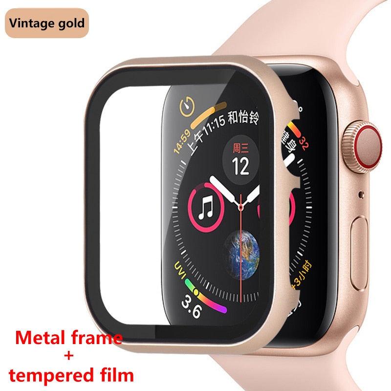 Glass + Metal Frame Case for Apple Watch 
